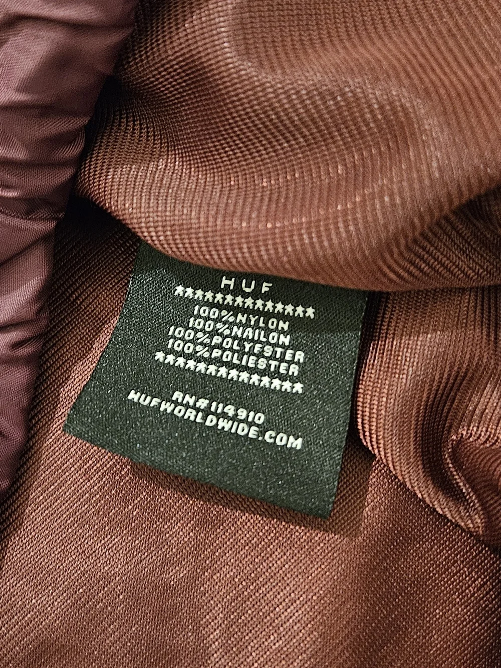 HUF Triple Triangle Men's Maroon Windbreaker Coach Jacket Sz. L